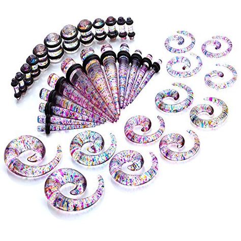 BodyJ4You® Gauges Kit Tie Dye Spiral Taper Plugs 8G-00G Ear Stretching Body Jewelry 36 Pieces Tie Dye Spiral, Ear Stretching, Tapers And Plugs, Ear Tapers, Ear Gauges Plugs, Ear Tunnels, Ring Der O, Tunnels And Plugs, Gauged Earrings