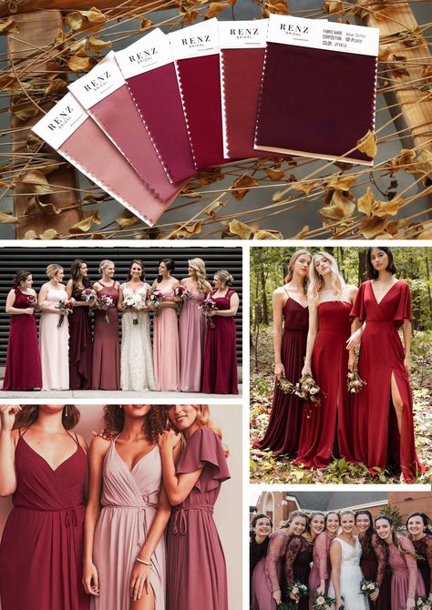 Burgundy Color Palette Bridesmaids, Burgundy And Blush Bridesmaid Dresses Color Palettes, Marsala Bridesmaid Dresses, Wine And Blush Bridesmaid Dresses, Burgundy Color Scheme Bridesmaid Dresses, Different Bridesmaid Dresses Mix Match Color Palettes, Burgundy And Mauve Bridesmaid Dresses, Merlot Bridesmaid Dresses Color Palettes, Berry Bridesmaid Dresses Color Schemes