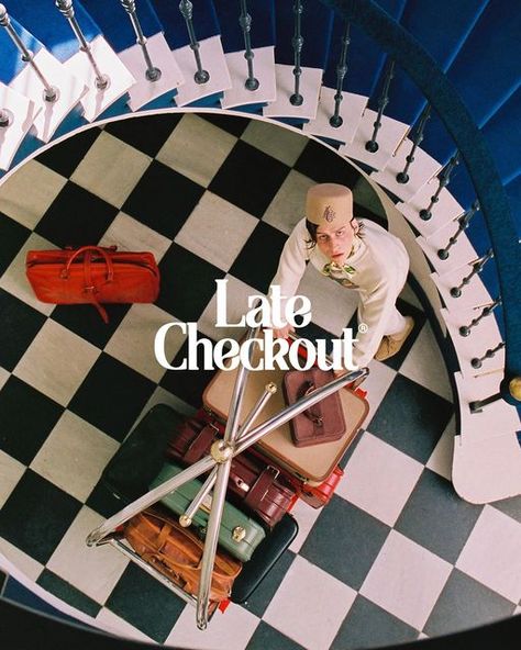 Late Checkout on Instagram: "Today marks 6 months since Late Checkout was announced and we wanted to thank you all for the support 🥂 Use the code ISSA25 to enjoy a 25% discount on our website. ❤️ ISSA LIFESTYLE" Hotel Campaign, Wes Anderson Hotel, Photoshoot Concept, 로고 디자인, Ad Design, Photography Inspo, Retro Vibe, Design Inspo, Art Direction