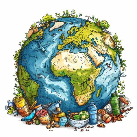 Photo poster design showing waste pollut... | Premium Photo #Freepik #photo Save The Earth Drawing Ideas, Posters On Environment, Poster About Earth, Plastic Poster Design, Earth Destroy, Polluted Earth, Recycling Poster, Pollution Art, Earth Pollution