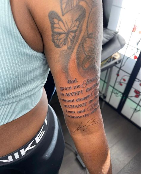 God Grant Me The Serenity Tattoo Forearm, God Grant Me The Serenity Tattoo Women, Grant Me The Serenity Tattoo, God Tattoos For Women, Quote Tattoos For Women, Serenity Tattoo, Arm Sleeve Tattoos For Women, God Grant Me The Serenity, Grant Me The Serenity