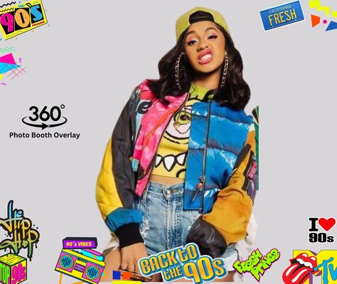 90s Theme Party Overlay, Birthday Overlay, 360 Photo Booth Overlay, 360 Spin Video Overlay, 360 Video Booth Template, 360 Photobooth Overlay by LunahRose on Etsy Bday Photo Booth, Birthday Overlay, 360 Video Booth, 360 Photobooth, 90s Theme Party Outfit, Video Overlay, 90s Theme Party, 90’s Outfits, 360 Photo