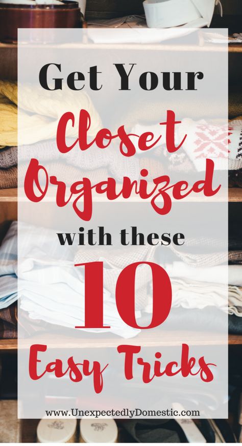 Walk In Closet Organization Diy, Budget Closet Organization, Unexpectedly Domestic, Small Closet Organization Diy, Walk In Closet Organization, Small Master Closet, Closet Organization Cheap, Cheap Closet, Small Closet Organization Bedroom