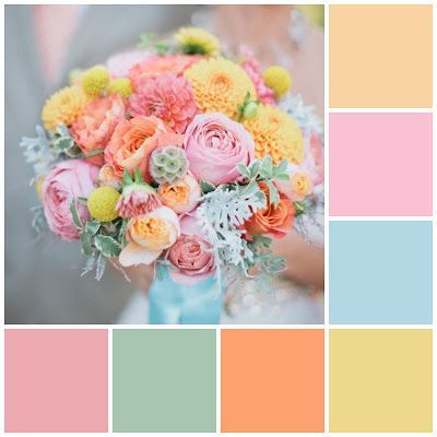 Flower Bouquet Pastel Color Palettes, Pastel Contrast Colour Palettes, Pastel Color Scheme Colour Palettes, Easter Color Palette 2023, Summer Floral Color Palette, Flower Bouquet Color Palette, Spring Pallete Color, Spring Pastel Color Palette, Flower Color Schemes