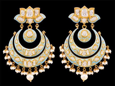 sunita-shekhawat-jewellery-by-notandas-jewellers- Sunita Shekhawat Jewellery, Jadau Jhumka, Sunita Shekhawat, Earrings Chandbali, Chand Bali, Jewellery Bangles, Polki Earrings, Claddagh Ring, Kundan Jewelry