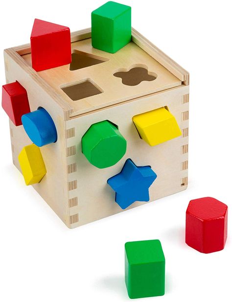 Amazon : Melissa & Doug Shape Sorting Cube Classic Wooden Kids Toy Just $9.59 (Reg : $14.99) (As of 12/26/2019 1.05 PM CST) Wooden Toys For Toddlers, Cube Toy, Educational Toys For Toddlers, Melissa And Doug, Shapes For Kids, Melissa & Doug, Stacking Toys, Wooden Shapes, Developmental Toys