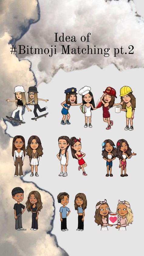 #bitmoji pt.2 Bitmoji Outfits Baddie, Snapchat Best Friends, Cute Snapchat Bitmoji Ideas, Beginner Full Body Workout, Snapchat Avatar, Bff Matching Outfits, Bitmoji Outfits, Bff Matching, 2 Best Friends