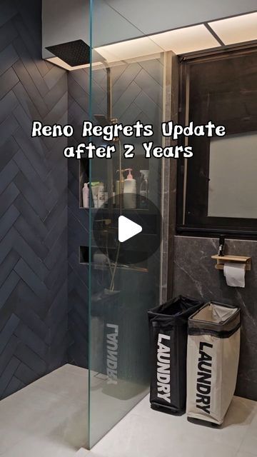 🏠 Home Swee Home on Instagram: "3 reno regrets after living in for 2 years... these issues only surfaced after living in for awhile. 1️⃣❌ Opting for a full height shower glass Most homeowners choose to install a shower glass in the bathroom to separate the wet and dry areas. While it is indeed a practical decision to keep the dry area dry, there is also a lot effort required to maintain the clarity of the shower glass... Watermarks build up super quickly on the glass. You will either have to squeegee off the water after every single shower or give the glass a good cleaning once every week. I purposely did not clean the glass for ~3 weeks to show how bad the watermarks can get haha. If you don't clean them away fast enough, these marks may eventually become permanent. For my next home, I' Dry And Wet Bathroom, Bathroom Wet And Dry Separation, Walk In Shower Window, Tiny Wetroom Bathroom, Wet And Dry Bathroom Ideas, Walkin Shower Ideas Small Bathroom, Spa Like Shower Ideas, Wet Shower Room Ideas, Glass Walk In Shower Ideas