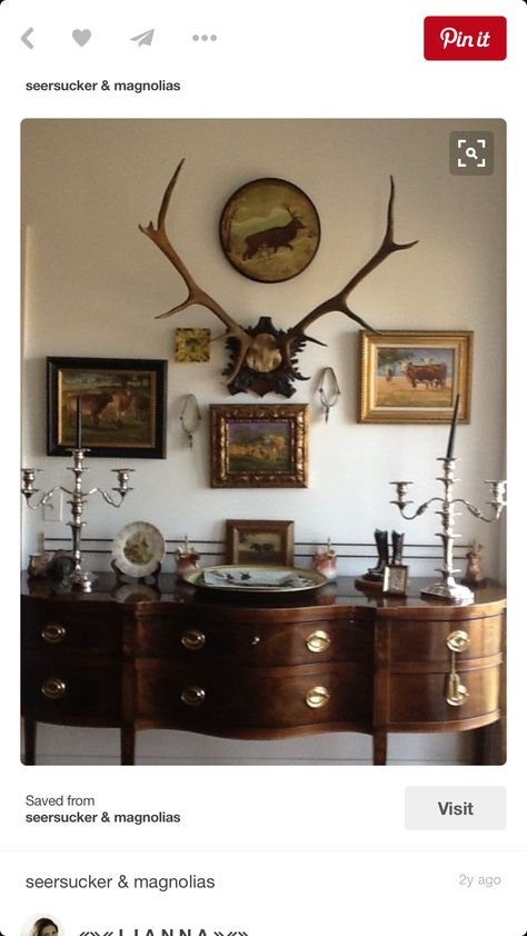 duncan phyfe Masculine Dining Room, English Interior, English Country Decor, English Decor, Deer Antlers, Dining Room Design, Boy Room, Dining Room Decor, Country Decor