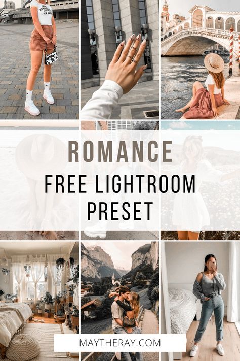 Looking for gorgeous lightroom presets you can download for free? Check out this romance lightroom filter that is available for download for free! #lightroom #presets #lightroompresets #lightroomfilters Lightroom Filter, Pretty Presets, Best Free Lightroom Presets, Vintage Lightroom Presets, Free Filters, Free Lightroom Presets Portraits, Phone Photo Editing, Lightroom Presets For Portraits, Filters For Pictures