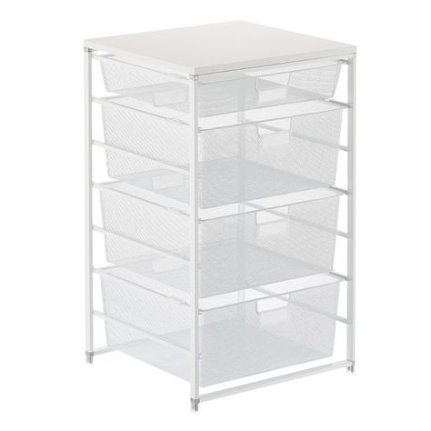 Elfa White Cabinet-Sized Mesh Closet Drawers | The Container Store Mesh Drawers, Elfa Closet, Elfa Shelving, Room Organization Bedroom, No Closet Solutions, Pantry Shelving, Closet Drawers, Closet Cabinets, Small Closet