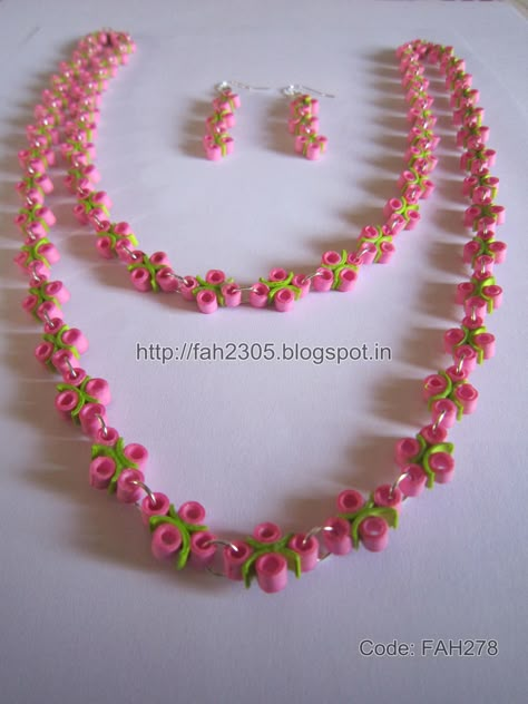 Handmade Jewelry - Paper Quilling Curve n 4 Beads Jewelry (FAH278) (2) | by fah2305 Quilling Paper Jewelry, Quilling Jewelry Ideas, Paper Jewelry Ideas, 3d Origami Vase, Quilling Necklace, Quilling Jewellery, Paper Quilling Earrings, Wedding Flower Jewelry, Paper Quilling Jewelry