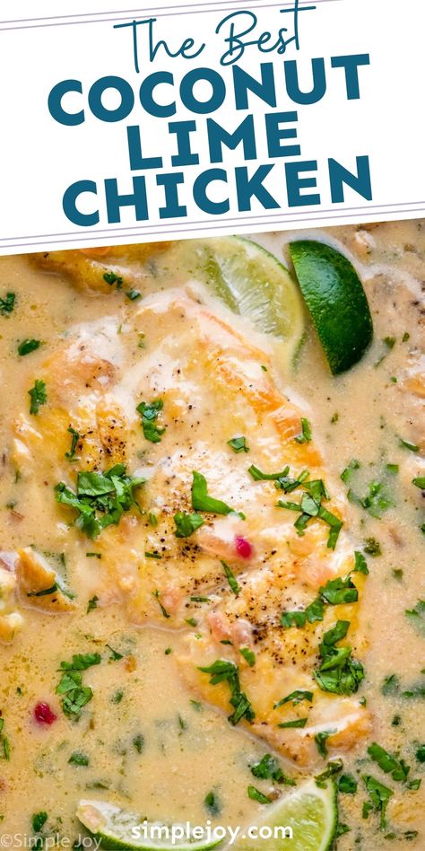 Coconut Lime Chicken is an easy one pot recipe that is full of delicious flavor. Your family will love this fantastic dinner recipe. Coconut Lime Chicken, Lime Recipes, Chicken Entrees, Coconut Chicken, Easy Chicken Dinner Recipes, Chicken Main Dishes, Lime Chicken, Chicken Recipes Casserole, Coconut Lime