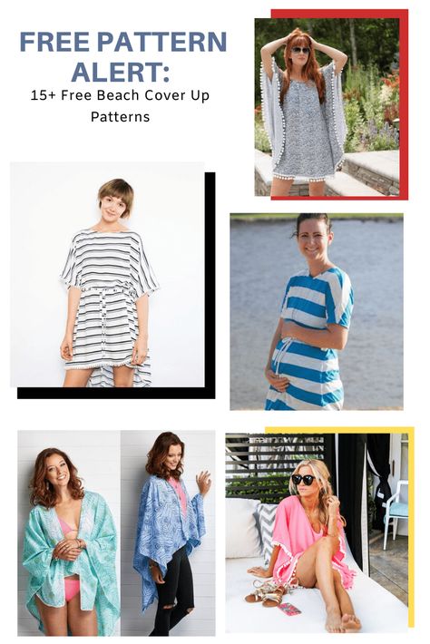 https://www.onthecuttingfloor.com/free-pattern-alert-15-free-beach-cover-up-patterns/ Beach Dresses Diy, Cover Up Pattern, Beach Coverup Pattern, Floor Printable, Kimono Swim Cover Up, Kimono Beach Cover Up, Plus Size Sewing Patterns, Plus Size Sewing, Modern Sewing Patterns