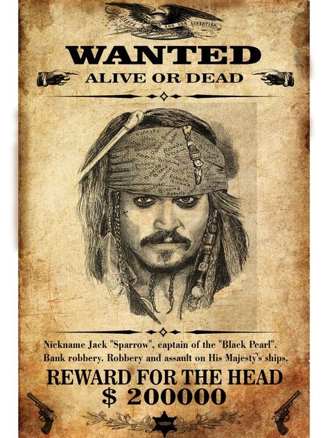 The "WANTED" card is dedicated to the era of the Wild West. Made by hand and released in a limited edition. Wanted Poster Jack Sparrow, Wanted Pirate Poster, Wanted Jack Sparrow Poster, Jack Sparrow Wanted Poster, Pirate Wanted Poster, Jack Sparrow Poster, Jack Sparrow Costume, Pirate Ship Art, Pirate Photo