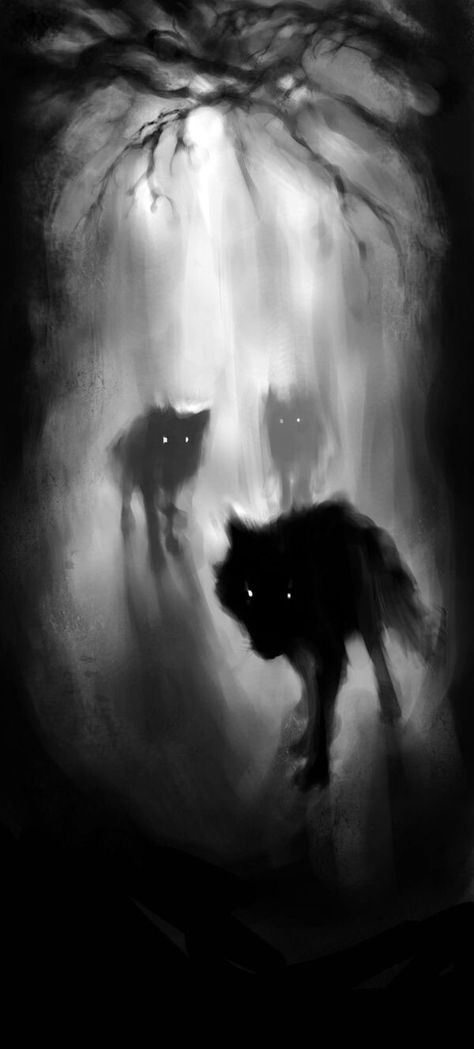 숲 사진, Creature Fantasy, Art Noir, 다크 판타지, Black And White Painting, Arte Obscura, Wolf Art, Arte Fantasy, Arte Horror