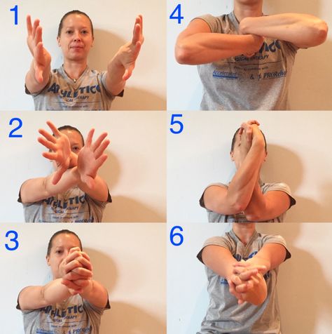 Forearm Twist Stretch via Athletio.com Forearm Stretches, Wrist Stretches, Gender Identity, Injury Prevention, Home Health, Physical Therapy, Muscles, Health And Wellness, How Are You Feeling