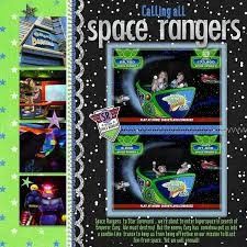 Scrapbook Pages Ideas, Disneyland Scrapbook, Disney Worlds, Scrapbook Disney, Disney Layouts, Travel Scrapbook Pages, Space Ranger, Disney Scrapbooking Layouts, Images Disney