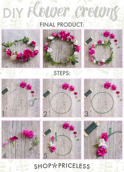 EASY DIY FLOWER CROWNS Diy Flower Crowns, Crown With Flowers, Săpunuri Handmade, Decoration Evenementielle, Diy Flower Crown, Crown For Kids, Fleurs Diy, Diy Projektit, Diy Crown