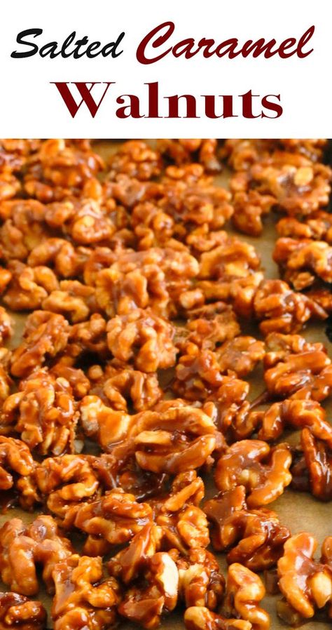 Carmel Nuts 5 Minutes, 5 Minute Caramel Pecans, Carmel Walnut Candy, Carmel Nuts Easy Recipes, Salted Caramel Nuts, Caramel Walnuts Recipes, Sweet And Salty Almonds, Salted Caramel Pecans, Walnut Brittle Recipes