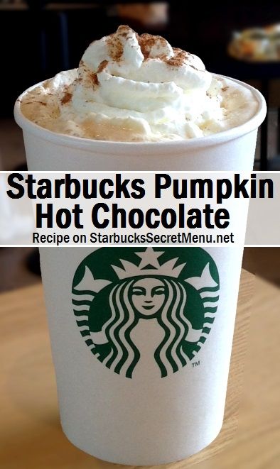 Sleepy Drinks, Pumpkin Hot Chocolate Recipe, Barista Tips, Starbucks Smoothie, Pumpkin Hot Chocolate, Starbucks Hot Chocolate, Menu Drink, Starbucks Orders, Coffee Flavors