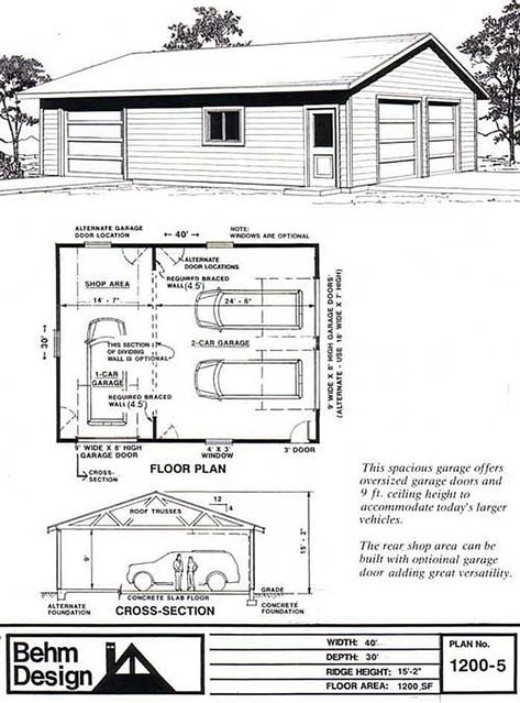 Car Garage Plans, 3 Car Garage Plans, 2 Car Garage Plans, Pole Barn Garage, Garage Plans Detached, Garage Workshop Plans, Architecture Art Nouveau, Plan Garage, House Plans Ideas