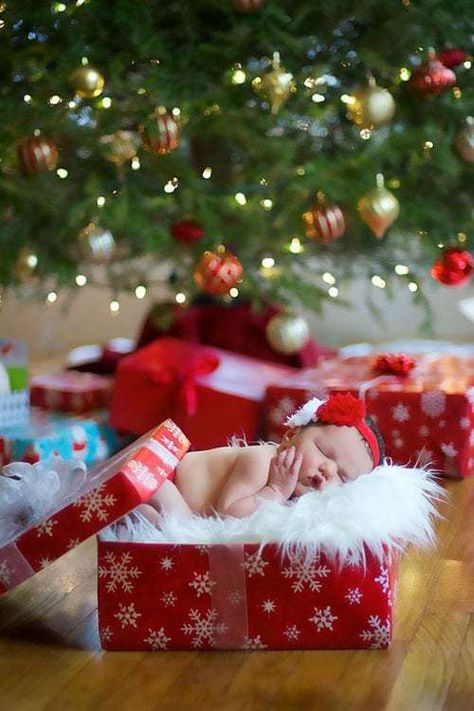 23 Adorable DIY Christmas Baby Photo Ideas - Just Simply Mom Newborn Christmas Pictures, Diy Christmas Photoshoot, Cute Photo Ideas, Baby Christmas Photography, Newborn Christmas Photos, Christmas Baby Pictures, Baby Christmas Photos, Kind Photo, Xmas Photos