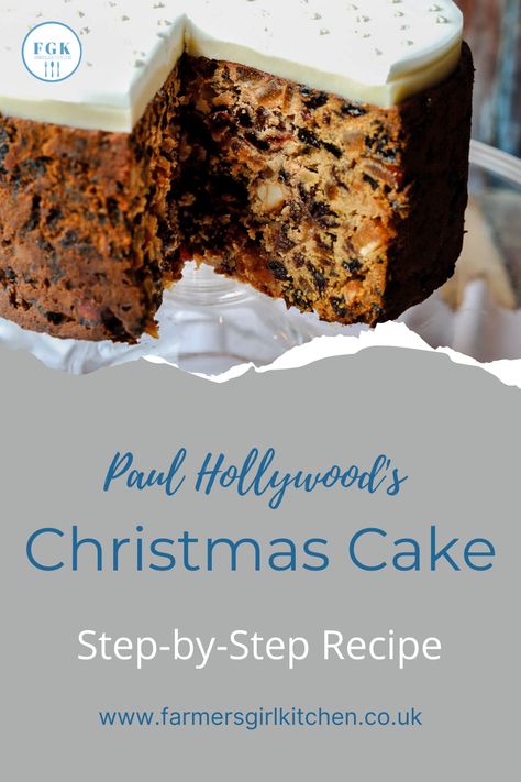 A rich fruit cake that's perfect for Christmas and the holidays. This recipe is from Paul Hollywood, master baker and judge of The Great British Bake Off #Christmas #cake #recipe #paulhollywood Christmas Cake Recipe Traditional, Easy Christmas Cake Recipe, British Baking Show Recipes, British Bake Off Recipes, Rich Christmas, Traditional Christmas Cake, Christmas Cake Recipe, Christmas Cakes Easy, Fruit Cake Cookies