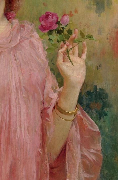 Holding A Rose, Rennaissance Art, Old Paintings, Romantic Art, Amazing Art Painting, Ethereal Art, Old Art, A Rose, Face Art