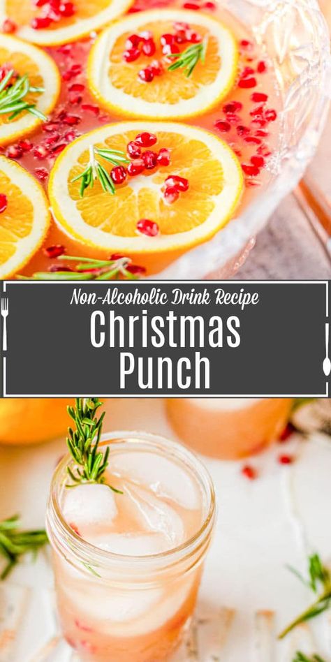 Sprite Punch Non Alcoholic, Non Alcohol Punch Recipes, Alcohol Free Christmas Punch, Warm Christmas Drinks Nonalcoholic, Alcohol Free Punch, Xmas Punch Recipes, Best Punch Recipes Non Alcoholic, Punch For Kids Party, Wedding Punch Recipes Non Alcoholic