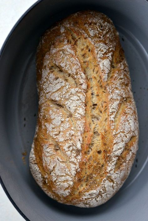 No-Knead Rye Bread - Simply Scratch Artisan Rye Bread Recipe, Rye Bread Recipes, German Bread, Dutch Oven Bread, Knead Bread Recipe, Artisan Bread Recipes, Yeast Bread Recipes, Vegan Bread, No Knead Bread