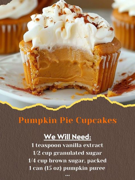 Pumpkin Pie Cupcakes Easy, Thanksgiving Cupcakes Ideas, Harvest Cupcakes, Pumpkin Meringue, Pumpkin Pie Cupcakes Recipe, Classic Pumpkin Pie, Pumpkin Pie Cupcakes, Thanksgiving Baking, Thanksgiving Cupcakes