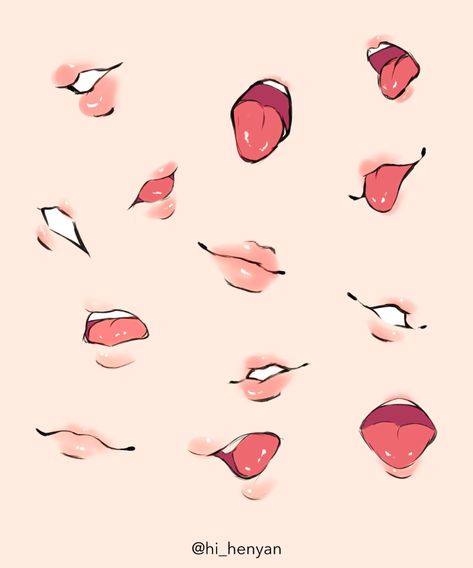 Mouth Drawing Reference, Beautiful Pencil Drawings, Anime Mouths, Drawing Face Expressions, Lip Drawing, Easy Drawing Steps, Mouth Drawing, 얼굴 드로잉, Nose Drawing