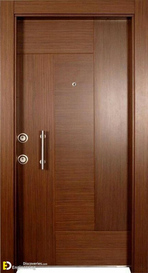 Top 50 Modern Wooden Door Design Ideas You Want To Choose Them For Your Home | Engineering Discoveries Solid Door Design Entrance, Entrance Doors Design, Modern Door Design Interior, Pintu Ganda, Pintu Interior, Wooden Door Entrance, Door Design Ideas, Flush Door Design, Modern Wooden Doors