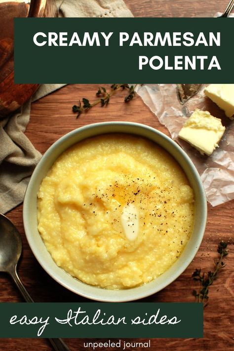 How To Make Polenta, Cheesy Polenta Recipes, Polenta Bowl, Italian Polenta, Dominicano Recipes, Instant Polenta, Parmesan Polenta, Cheese Polenta, Polenta Recipe