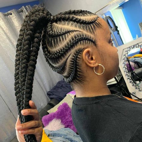 FindBraiders @justbraidsinfo on Instagram: “Snap, Crackle 💣 #braidspoppin Want these braids? Contact @guapele_  #sanleandrobraider . . . . . #braids #braid #braidideas #boxbraids…” Neat Hairstyles, Vacay Hair, Braid Ponytail, Pony Tails, Feed In Braids Hairstyles, Goddess Braids Hairstyles, African Hair Braiding Styles, Braided Bun Hairstyles, Braided Cornrow Hairstyles