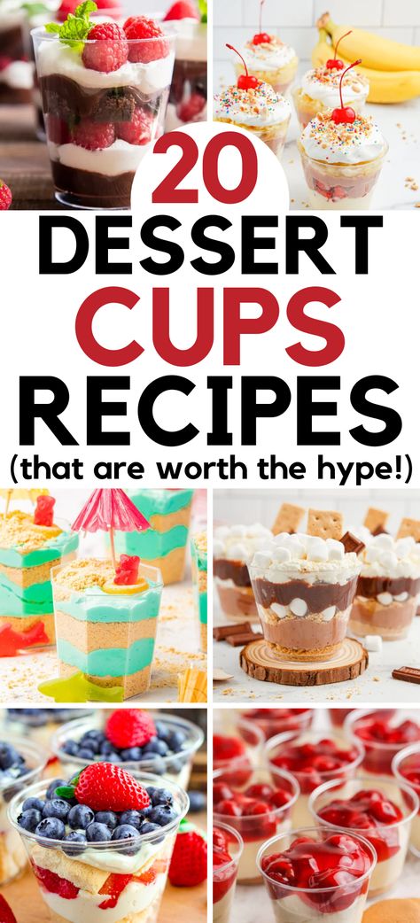 Short on time but still craving elegance? Look no further than this collection of 20 fancy mini desserts in a cup! Dessert cups ideas parties, mini desserts, desserts for a crowd, easy dessert cups, dessert cups recipes simple, chocolate dessert cups, dessert cups for party. Party Cup Desserts, 4th Of July Mini Dessert Cups, Summer Desserts In A Cup, Plastic Cup Dessert Ideas, Short Easy Recipes, Mini Dessert Recipes In Cups, Desert Bars Wedding, Desserts Cups Ideas, Tiny Desserts In A Cup