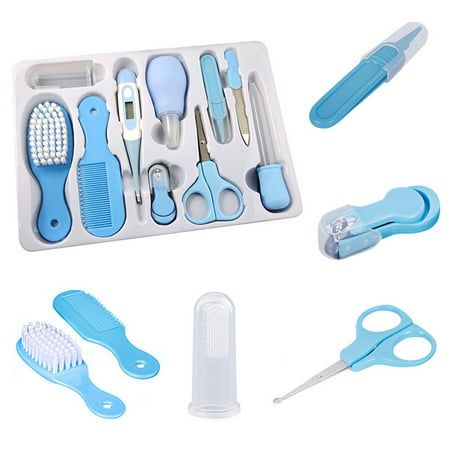 10 Pcs Portable Newborn Baby Grooming Tool Kits Baby Health Care Set Safety Cutter Nail Care Set for Baby Children (Blue) Baby Care Kit, Baby Nail Clippers, Baby Grooming, Nose Cleaner, Newborn Baby Care, Baby Nails, Tool Kits, Foto Baby, Baby Kit