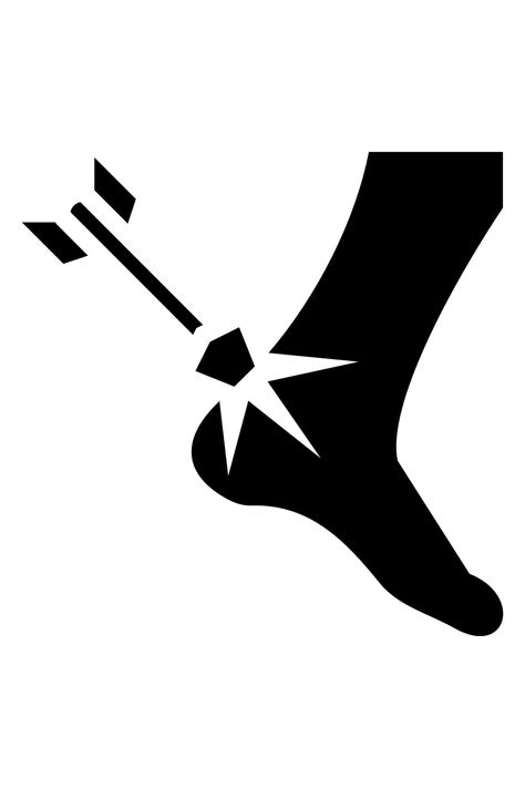 Achilles' heel icon. Arrow shot to the back of a foot. Greek God Wallpaper Aesthetic, Arrow Shooting, Achilles Heel, God Wallpaper, Robot Concept, Greek God, Robots Concept, Robot Concept Art, Greek Gods