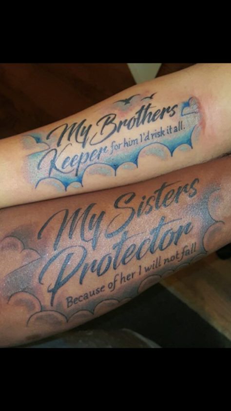 Sister Protector Tattoos, Keeper Tattoo Ideas, Protector Tattoo, Brothers Keeper Tattoo, Sister Symbols, Tattoo Sister, Friend Tattoos Meaningful, Best Friend Tattoos Meaningful, Brothers Keeper