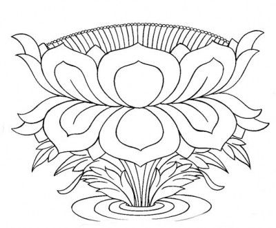 Tibetan Buddhist Line Art - Sacred Lotus 01 - Buddhist eLibrary Line Art Lotus, Lotus Drawing, Buddha Drawing, Buddhist Artwork, Buddhist Iconography, Lotus Symbol, Sacred Lotus, Kerala Mural Painting, Thangka Painting