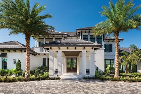 Transitional Florida Home, Florida Style Homes, Villa Decor, Coastal Exterior, Florida Beach House, House Pics, Mediterranean House, Eclectic Aesthetic, Florida Design