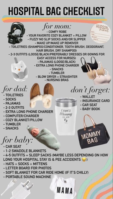 Postpartum Recipes, Hospital Checklist, Mom Checklist, Hospital Bag For Mom To Be, Pregnancy Hospital Bag, Medical Tips, Baby Hospital Bag, Baby Delivery, Mom Dad Baby