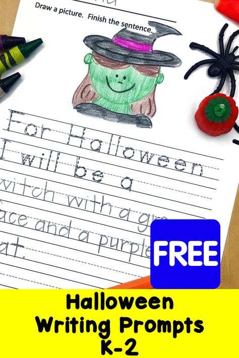 Free Halloween Writing Prompts for Kindergarten...what will you be for Halloween?  #Halloween Halloween Writing For Kindergarten, Halloween Writing Activities Kindergarten, Halloween Writing Kindergarten Free, Halloween Writing Prompts Kindergarten, Halloween Writing First Grade, Halloween Handwriting Activities, Halloween Writing Kindergarten, Fall Writing Kindergarten, Halloween Worksheets Kindergarten