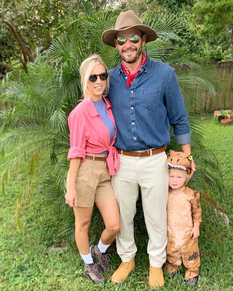 Family Of 3 Jurassic Park Costume, Family Of 3 Halloween Costumes Jurassic Park, Halloween Jurassic Park Costume, Biker Gang Family Costume, Baby Dinosaur Halloween Costume, Jurassic Family Costume, Family Cowboy Halloween Costumes, Crocodile Hunter Family Costume, Dr Suess Family Halloween Costumes