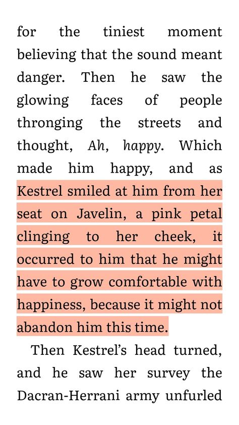 awww, Arin you deserved this happiness with Kestrel Kestrel And Arin, Glowing Face, Kestrel, Pink Petals, Book Series, You Deserve, Kiss, Turn Ons, In This Moment