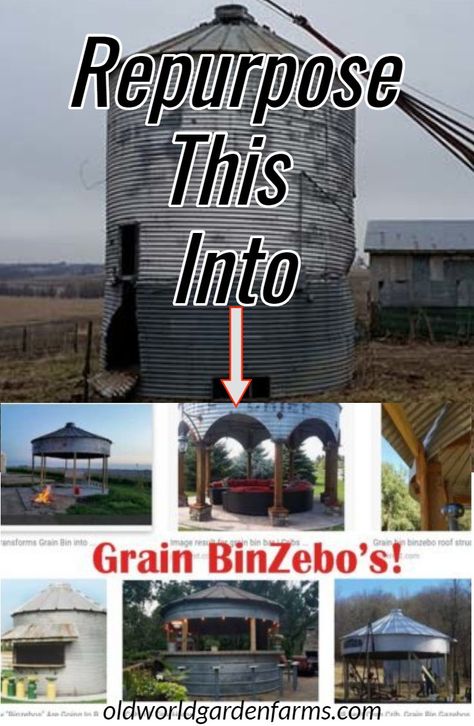 Grain Bin House, Recycled Decor, Corn Crib, Recycled House, Grain Silo, Backyard Gazebo, House Shed, She Sheds, Backyard Retreat