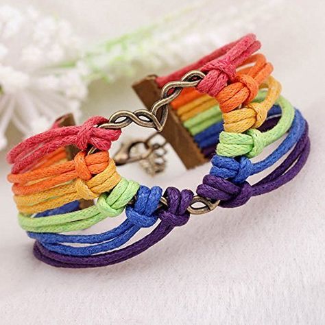 Gay Pride Bracelet, Gay Pride Jewelry, Lgbt Bracelet, Gay Pride Rainbow Flag, Pride Jewelry, Lesbian Gifts, Kumihimo Jewelry, Unbiological Sister, Pride Jewellery