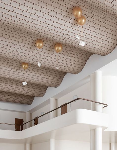 Scallop ceiling and architecture Architecture Ceiling, Cool Home Office, Ceiling Detail, Ceiling Treatments, Creative Craft, The Design Files, Office Walls, Commercial Design, Commercial Interiors