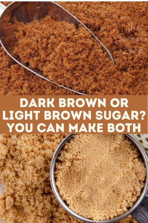 dark brown and light brown sugar Dark Brown Sugar Recipes, Brown Sugar Homemade, Baked In Vermont, Baking Mix Recipes, Make Brown Sugar, Make Brown, Brown Sugar Recipes, Baking Secrets, Brown Sugar Cookies